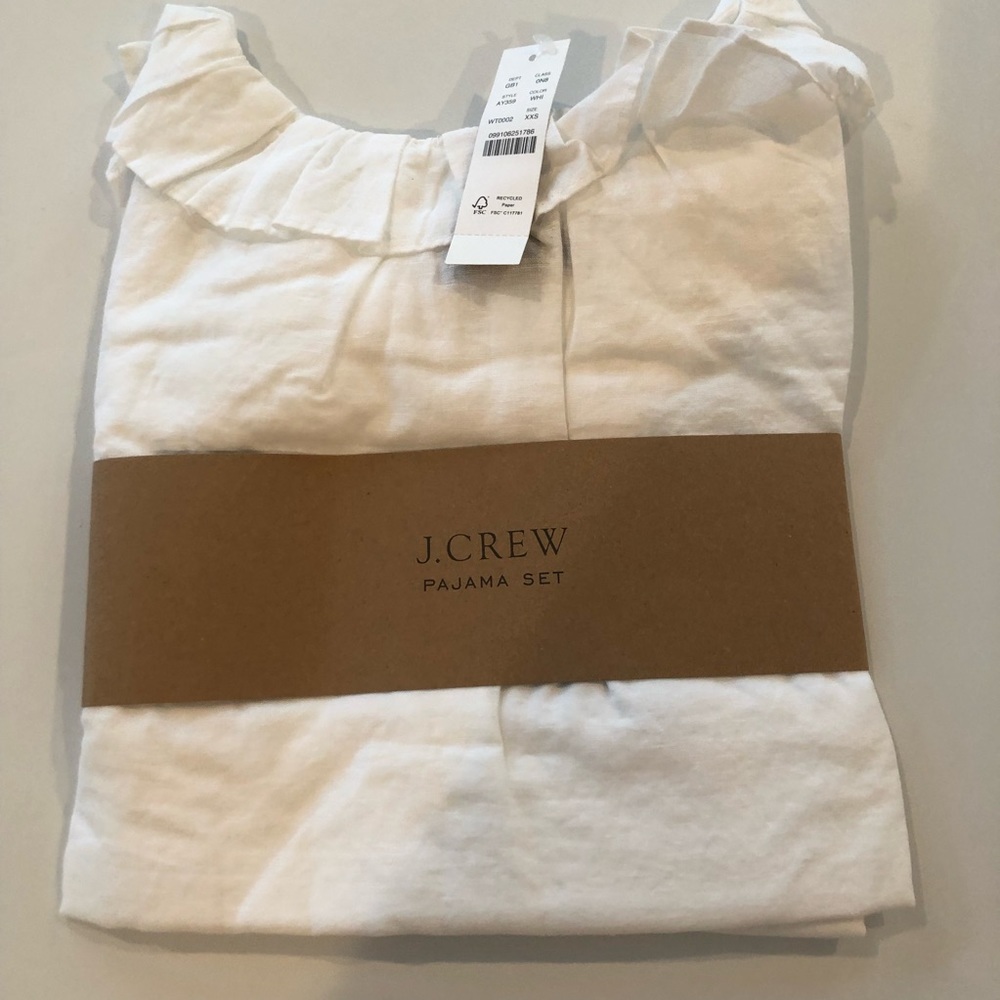 J Crew Linen Ruffle Pajama Set - Picture 3 of 6